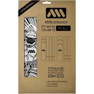 All Mountain Style AMSFG2BLWH Honeycomb High Impact Frame Guard Extra – Protects Your Bike from Scratches and dings, Orange/Yellow, X-Large(Super Rider Black)