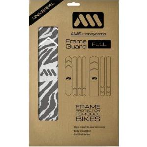 All Mountain Style AMSFG2BLWH Honeycomb High Impact Frame Guard Extra – Protects Your Bike from Scratches and dings, Orange/Yellow, X-Large(Zebra Grey)