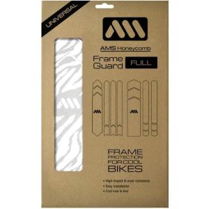 All Mountain Style AMSFG2BLWH Honeycomb High Impact Frame Guard Extra – Protects Your Bike from Scratches and dings, Orange/Yellow, X-Large(Zebra White)