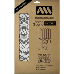All Mountain Style AMSFG2BLWH Honeycomb High Impact Frame Guard Extra – Protects Your Bike from Scratches and dings, Red/Black(Clear/Bear)