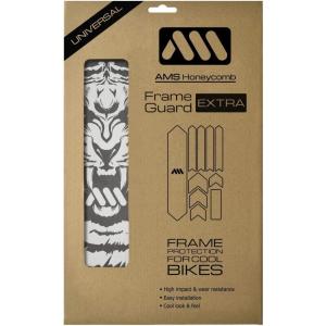 All Mountain Style AMSFG2BLWH Honeycomb High Impact Frame Guard Extra – Protects Your Bike from Scratches and dings, Red/Black(Clear/Tiger)