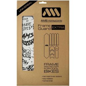 All Mountain Style AMSFG2BLWH Honeycomb High Impact Frame Guard Extra – Protects Your Bike from Scratches and dings, Red/Black(Hell Gang Black)