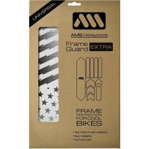 All Mountain Style AMSFG2BLWH Honeycomb High Impact Frame Guard Extra – Protects Your Bike from Scratches and dings, Red/Black(Patriot Black)