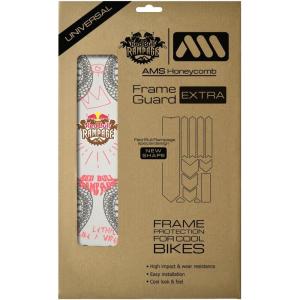 All Mountain Style AMSFG2BLWH Honeycomb High Impact Frame Guard Extra – Protects Your Bike from Scratches and dings, Red/Black(Red Bull Rampage Freeride Grey)